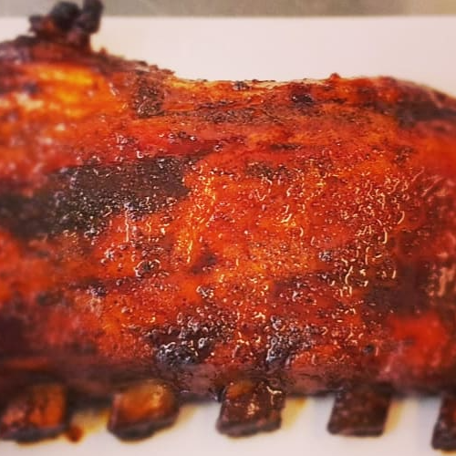 Smoked Pork Ribs in Kariu BBQ Sauce